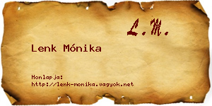 Lenk Mónika névjegykártya